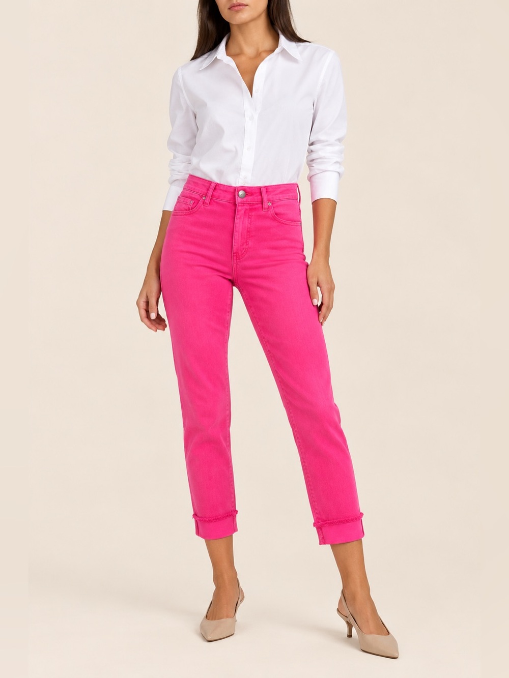 ✨NWT KUT From The Kloth Amy Crop Straight Leg Fuchsia Jeans 4P